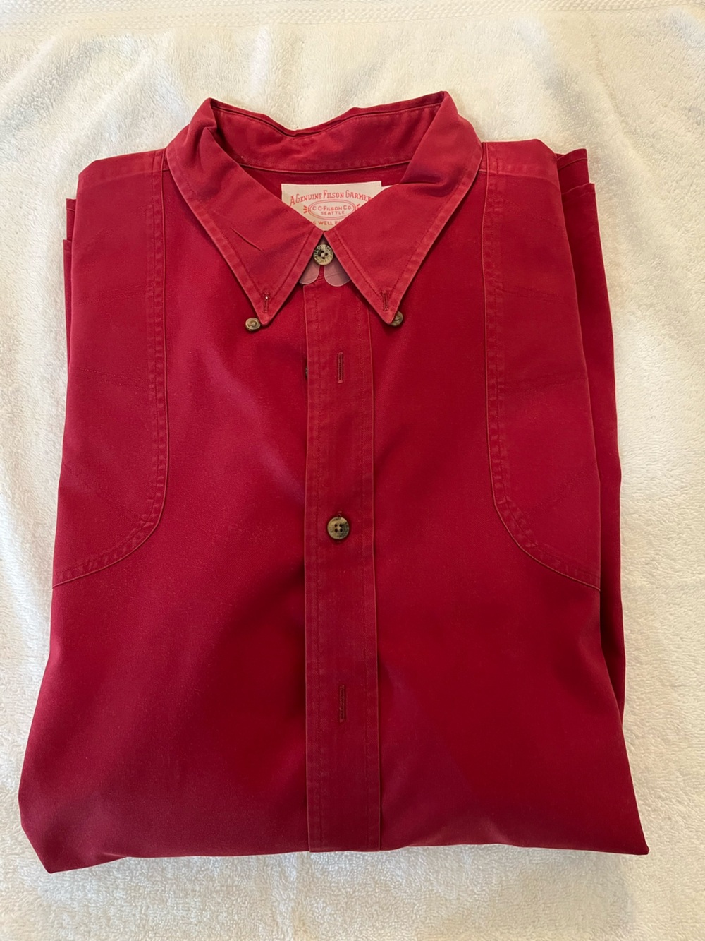 Filson Red Shirt with Branded Interior Label